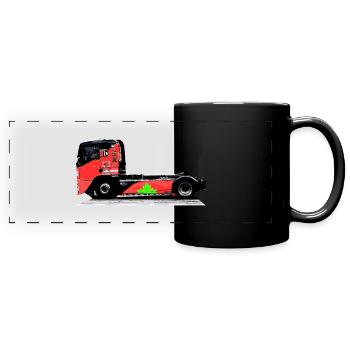 camion de course - Mug panoramique uni - noir - Devant