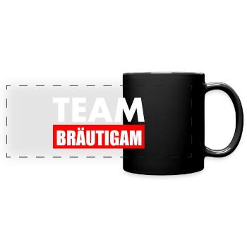 Team bräutigam - Panorama-Tasse farbig - Schwarz - Vorne