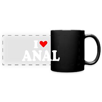 I love anal - Panorama-Tasse farbig - Schwarz - Vorne