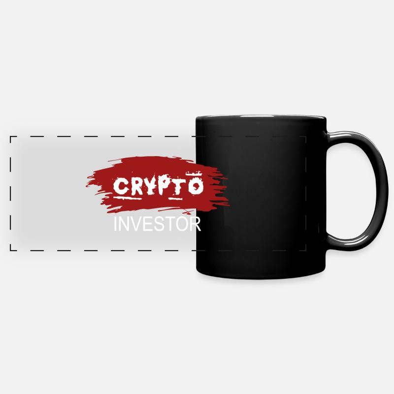 Bitcoin Trading Crypto Aktien - Panorama-Tasse farbig - Schwarz