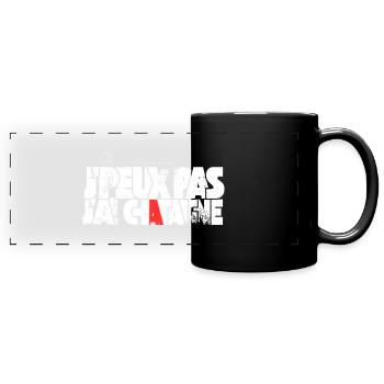 J'peux pas j'ai Chataigne - Mug panoramique uni - noir - Devant