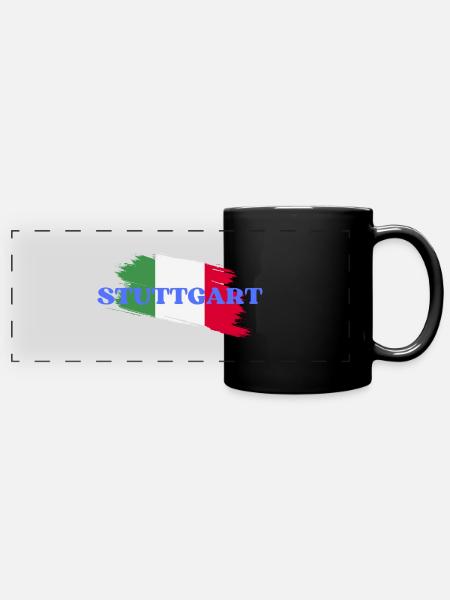 Stuttgart - Panorama-Tasse farbig - Schwarz