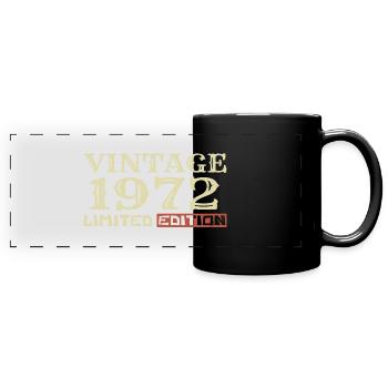 1972 Vintage: 52nd Anniversary Unique Retro Gift - Full Colour Panoramic Mug - black - Front