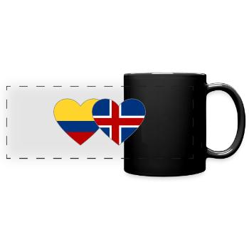 Colombie Islande Drapeau Coeur - Mug panoramique uni - noir - Devant