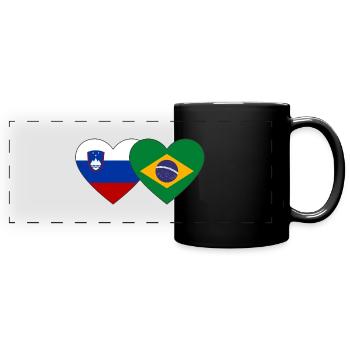 Slowenien Brasilien Flagge Herz - Panorama-Tasse farbig - Schwarz - Vorne