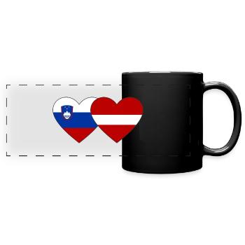 Slovenia Latvia Flag Heart - Full Colour Panoramic Mug - black - Front