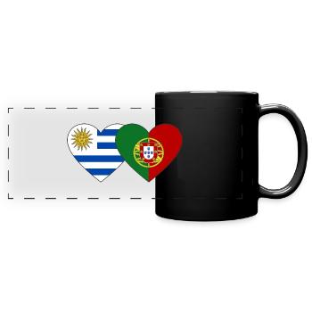 Uruguay Portugal Flagge Herz - Panorama-Tasse farbig - Schwarz - Vorne