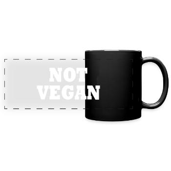 Not vegan - Full Colour Panoramic Mug - black - Front
