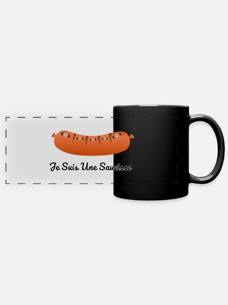 Je suis une saucisse - Mug panoramique uni - noir