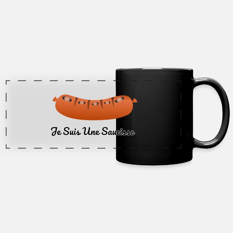 Je suis une saucisse - Mug panoramique uni - noir