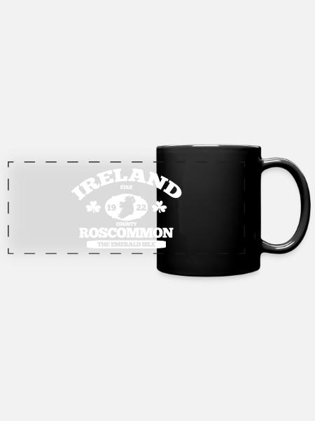 Roscommon, Irlande. Design irlandais classique - Mug panoramique uni - noir
