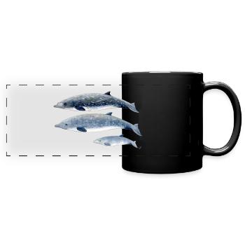 Blainville's beaked whale - zifio - Baleine à bec - Full Colour Panoramic Mug - black - Front