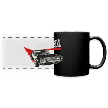 American Muscle Car Dogde Charger V8 compresseur 3 - Mug panoramique uni - noir - Devant