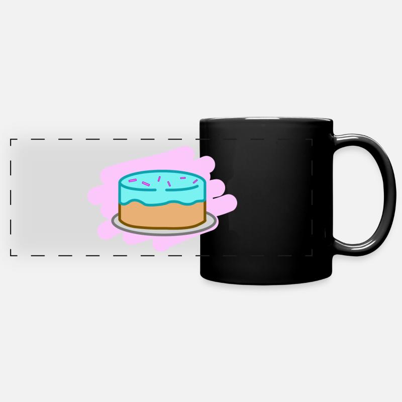 Gâteau avec des litières gâteaux délicieux cadeau - Mug panoramique uni - noir