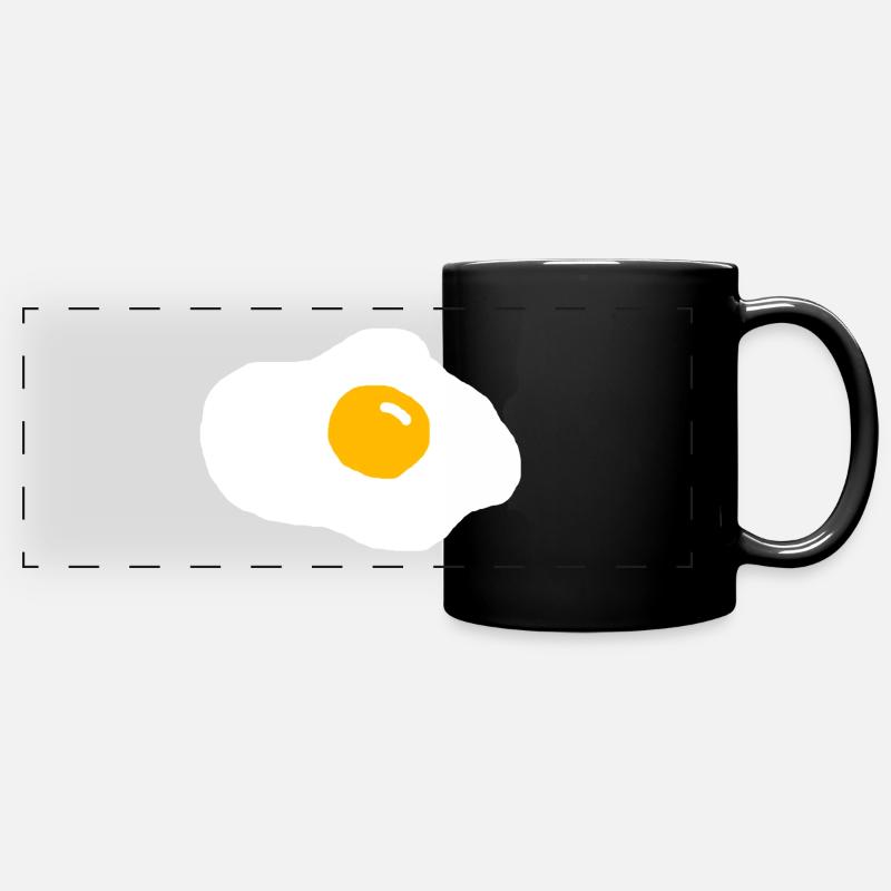 Spiegelei - Panorama-Tasse farbig - Schwarz