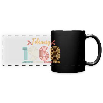 Février 1968 anniversaire Février 1968 rétro - Mug panoramique uni - noir - Devant