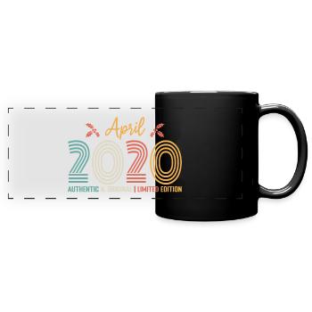 April 2020 Anniversary April 2020 Retro - Full Colour Panoramic Mug - black - Front
