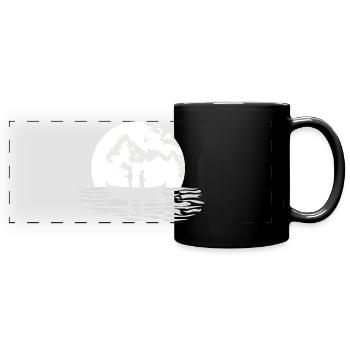Dad Father and Son Fishing Together Moonlight 8 - Full Colour Panoramic Mug - black - Front