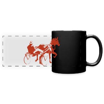 traber trabrennen - Panorama-Tasse farbig - Schwarz - Vorne