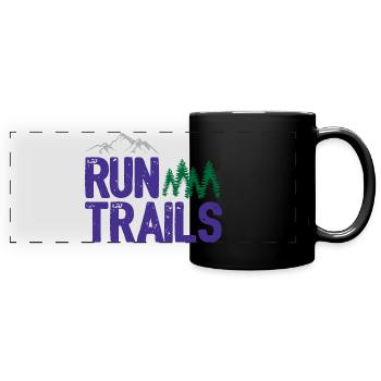 Run Trails - Full Colour Panoramic Mug - black - Front