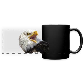 bald eagle - Full Colour Panoramic Mug - black - Front