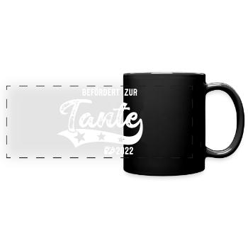 Befördert zur Tante 2022 Babyfüße - Panorama-Tasse farbig - Schwarz - Vorne