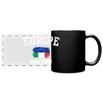 Europe Italie Pinceau Drapeau - Mug panoramique uni - noir - Devant