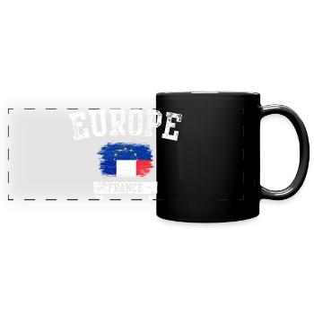 Frankreich Flagge Bürste Europa - Panorama-Tasse farbig - Schwarz - Vorne