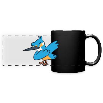 Eisvogel - Dab, dabbing, dabben, tanzen - Panorama-Tasse farbig - Schwarz - Vorne