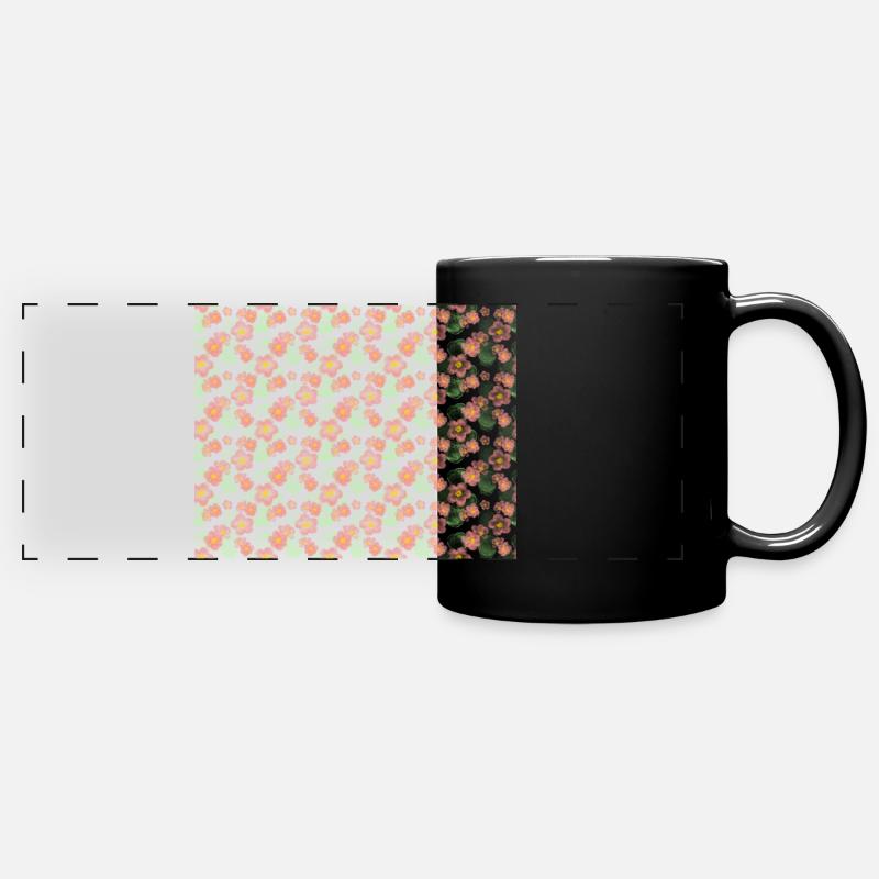 Floral Muster Nr1 - Panorama-Tasse farbig - Schwarz