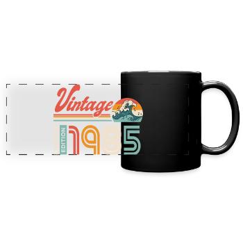 1985 Geburtstagsgeschenk Geboren 1985 - Panorama-Tasse farbig - Schwarz - Vorne