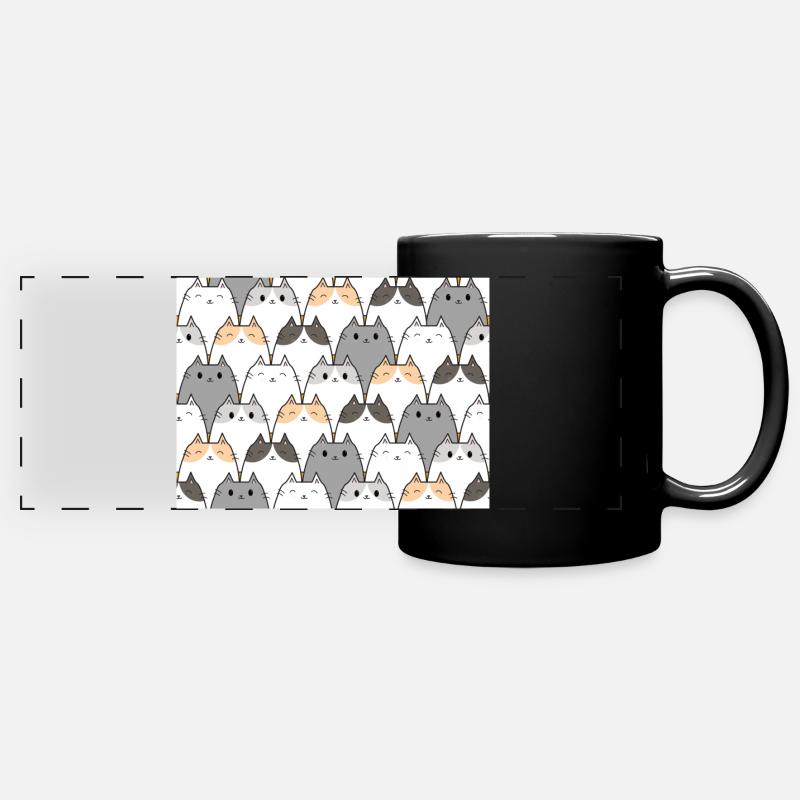 pattern chat - Mug panoramique uni - noir