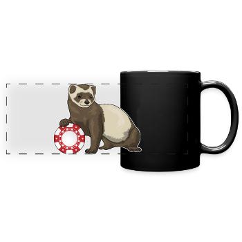Ferret Poker Jetons de Poker - Mug panoramique uni - noir - Devant