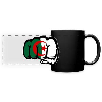Algerien Flagge Hand Faust - Panorama-Tasse farbig - Schwarz - Vorne