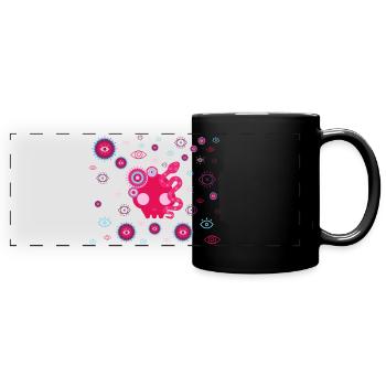 Rosa Tentakelaugen - Panorama-Tasse farbig - Schwarz - Vorne