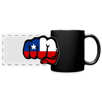 Chile Flagge Faust - Panorama-Tasse farbig - Schwarz - Vorne