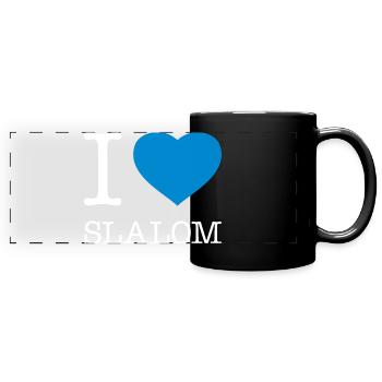 I LOVE SLALOM - Panorama-Tasse farbig - Schwarz - Vorne