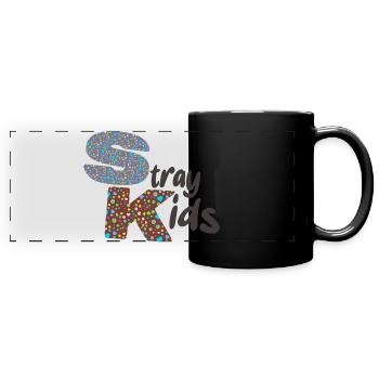 Texte des enfants errants - Mug panoramique uni - noir - Devant