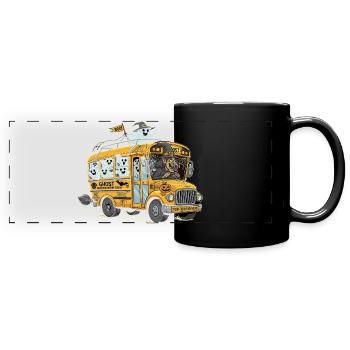 Spuk-Geisterbus Halloween-Design - Panorama-Tasse farbig - Schwarz - Vorne
