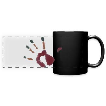 Handabdruck Illustration - Panorama-Tasse farbig - Schwarz - Vorne