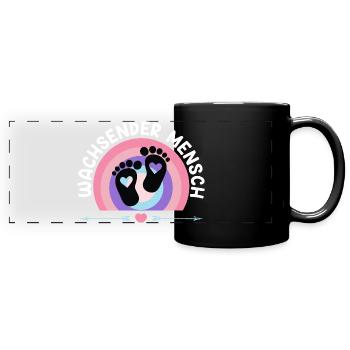 Femme enceinte GRANDISSANT HUMAIN Drôle - Mug panoramique uni - noir - Devant