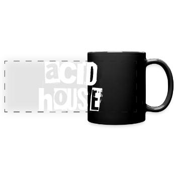 Acid House Grunge Typographic Tee - Full Colour Panoramic Mug - black - Front
