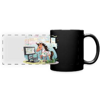 Digital Graffiti Pony - Full Colour Panoramic Mug - black - Front