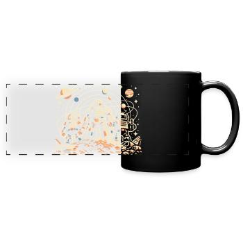 Trio robotique des astronautes du sol lunaire - Mug panoramique uni - noir - Devant