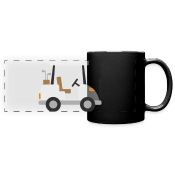 White Golf Cart - Full Colour Panoramic Mug - black - Front
