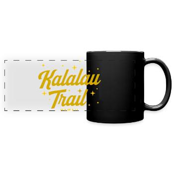 Lettrage sur le sentier Kalalau à Hawaï - Mug panoramique uni - noir - Devant