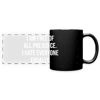 Anti-Vorurteil-Ironie-Tee - Panorama-Tasse farbig - Schwarz - Vorne