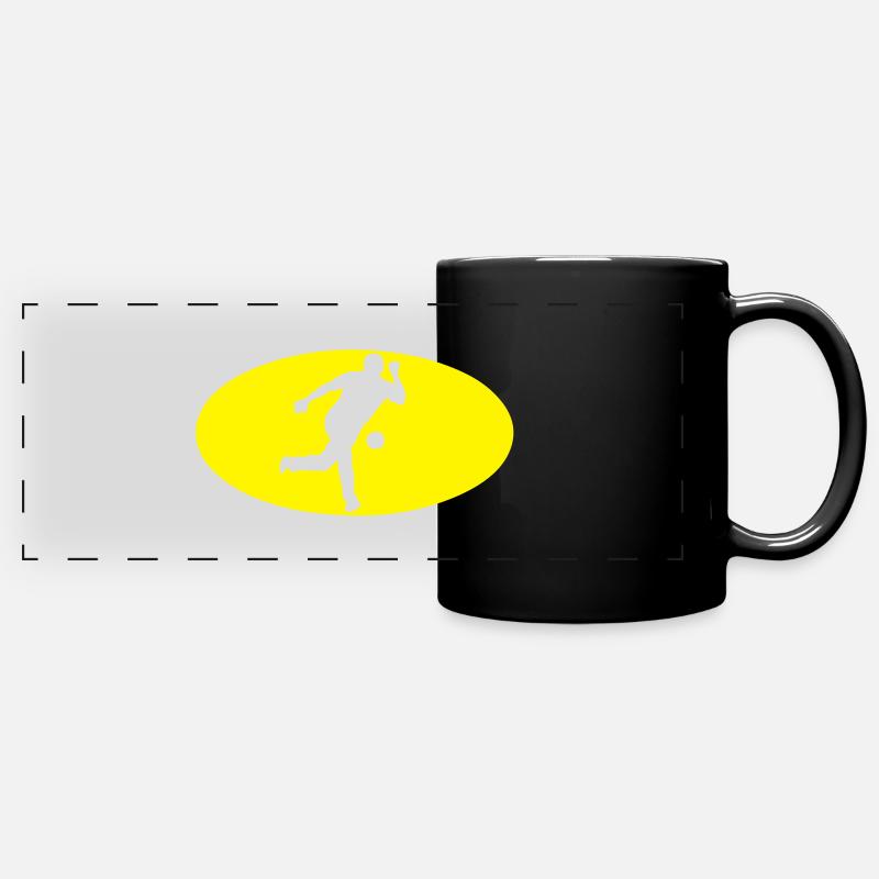 bowling bat logo - Full Colour Panoramic Mug - black