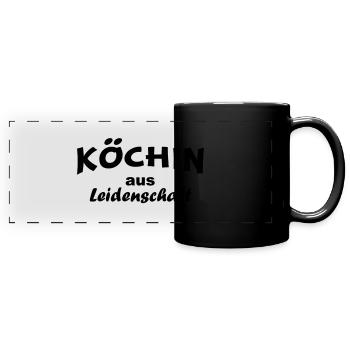 Köchin aus Leidenschaft - Panorama-Tasse farbig - Schwarz - Vorne