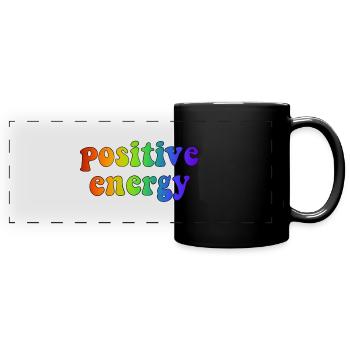 ÉNERGIE POSITIVE - Mug panoramique uni - noir - Devant